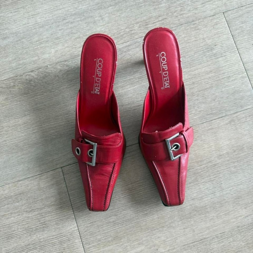 Red pointed heels